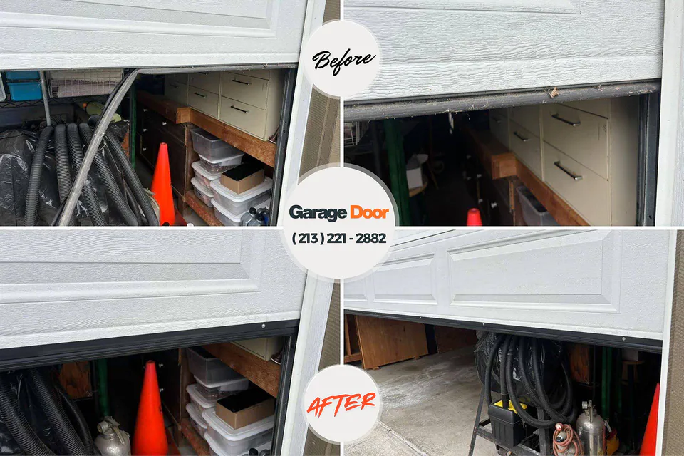 Before and after: garage door repair French Settlement, LA